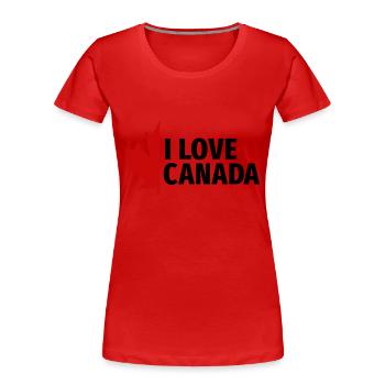 I love Canada Ahornblatt Kanada Vancouver Ottawa - Frauen Premium Bio T-Shirt - Rot - Vorne - Mia (176cm)