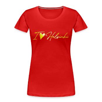 I Love Helsinki - Frauen Premium Bio T-Shirt - Rot - Vorne - Mia (176cm)
