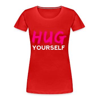 HUG Vous-même - T-shirt bio Premium Femme - rouge - Devant - Mia (176cm)