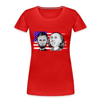 Franklin & Lincoln - Women's Premium Organic T-Shirt - red - Front - Mia (176cm)