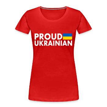Proud ukrainian - Frauen Premium Bio T-Shirt - Rot - Vorne - Mia (176cm)