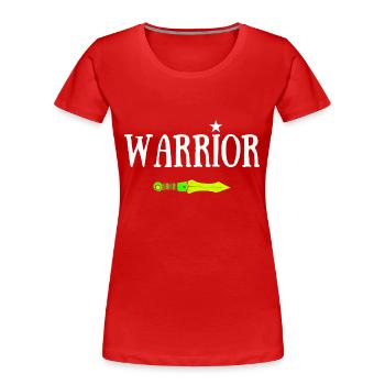 WARRIOR JDR ÉPÉE MAGIQUE - T-shirt bio Premium Femme - rouge - Devant - Mia (176cm)