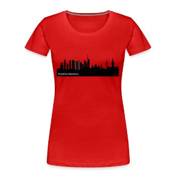 #Marathon #Franfurt Skyline du marathon de Francfort - T-shirt bio Premium Femme - rouge - Devant - Mia (176cm)