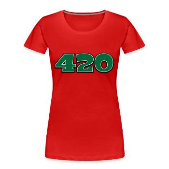 420 - Frauen Premium Bio T-Shirt - Rot - Vorne - Mia (176cm)