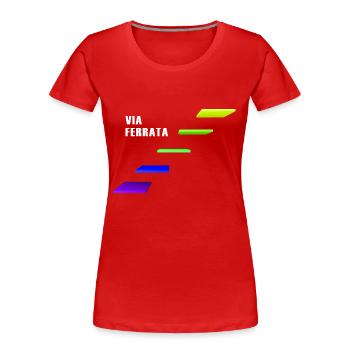 Via ferrata via ferrata Alpine mountain sports - Women's Premium Organic T-Shirt - red - Front - Mia (176cm)