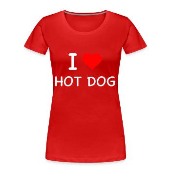 Hot Dog - Frauen Premium Bio T-Shirt - Rot - Vorne - Mia (176cm)