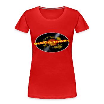 Disco Night Exploding Long Playing Record - Women's Premium Organic T-Shirt - red - Front - Mia (176cm)