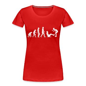 Fitness Sportler Krafttraining Muskel Bodybuilder - Frauen Premium Bio T-Shirt - Rot - Vorne - Mia (176cm)