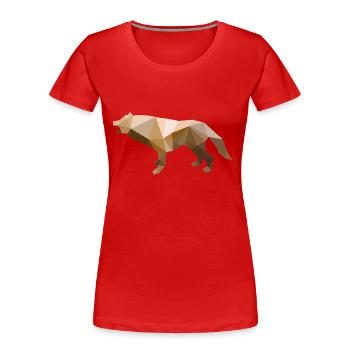 Wilder Wolf Polygon Wilde Tier Wandern Natur Seele - Frauen Premium Bio T-Shirt - Rot - Vorne - Mia (176cm)