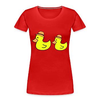 Chapeau de canard - T-shirt bio Premium Femme - rouge - Devant - Mia (176cm)