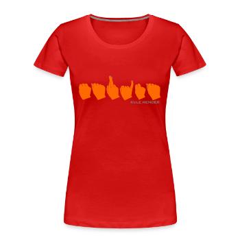 Marina (orange) - T-shirt bio Premium Femme - rouge - Devant - Mia (176cm)