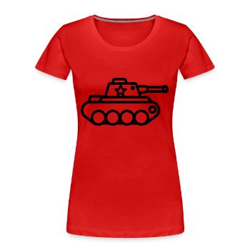 Panzer - Frauen Premium Bio T-Shirt - Rot - Vorne - Mia (176cm)