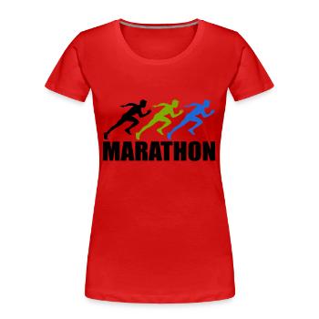 marathon - Frauen Premium Bio T-Shirt - Rot - Vorne - Mia (176cm)