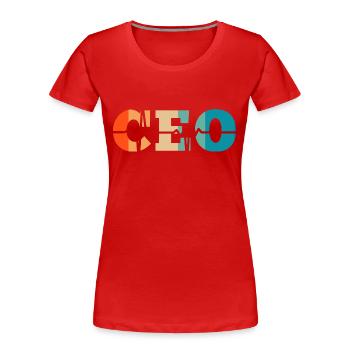 Battement de cœur rétro Chief Executive Officer - T-shirt bio Premium Femme - rouge - Devant - Mia (176cm)