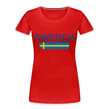 Drapeau de la Suède - T-shirt bio Premium Femme - rouge - Devant - Mia (176cm)
