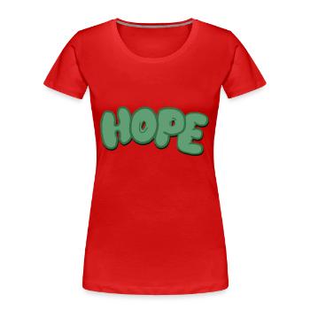 hope - Frauen Premium Bio T-Shirt - Rot - Vorne - Mia (176cm)
