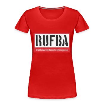 RUFBA - Frauen Premium Bio T-Shirt - Rot - Vorne - Mia (176cm)