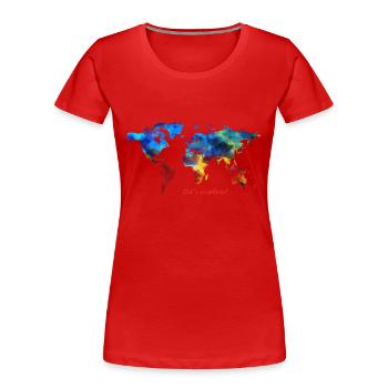 Lets explore! Weltkarte - Frauen Premium Bio T-Shirt - Rot - Vorne - Mia (176cm)