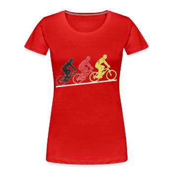 Deutschland Fahrrad Fahrradfahren Bicycle - Frauen Premium Bio T-Shirt - Rot - Vorne - Mia (176cm)