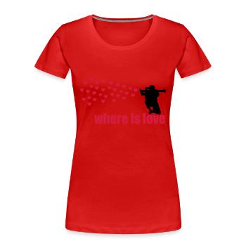 où est l'amour - T-shirt bio Premium Femme - rouge - Devant - Mia (176cm)