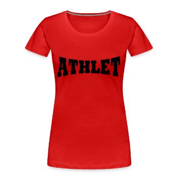 Athlet Schriftzug - Frauen Premium Bio T-Shirt - Rot - Vorne - Mia (176cm)