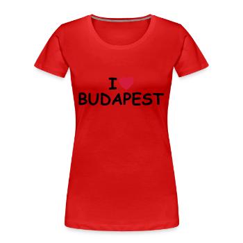 I heart/love Budapest - Frauen Premium Bio T-Shirt - Rot - Vorne - Mia (176cm)