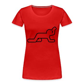 saufen - Frauen Premium Bio T-Shirt - Rot - Vorne - Mia (176cm)