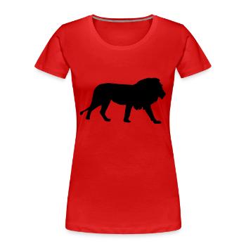 Löwe - Frauen Premium Bio T-Shirt - Rot - Vorne - Mia (176cm)