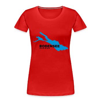 Bodensee - Frauen Premium Bio T-Shirt - Rot - Vorne - Mia (176cm)
