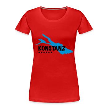 Konstanz Bodensee - Frauen Premium Bio T-Shirt - Rot - Vorne - Mia (176cm)