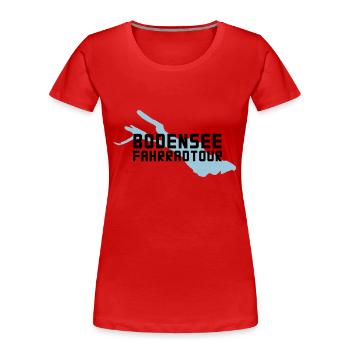 Bodensee Fahrradtour - Frauen Premium Bio T-Shirt - Rot - Vorne - Mia (176cm)