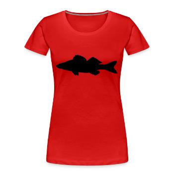 Zander - Fisch - Fish - Frauen Premium Bio T-Shirt - Rot - Vorne - Mia (176cm)