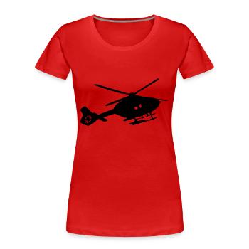 helikopter silhouette - Frauen Premium Bio T-Shirt - Rot - Vorne - Mia (176cm)