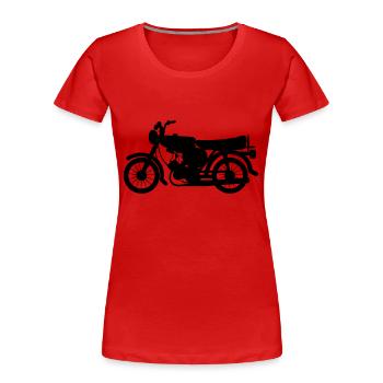 Fahrzeug - Simson - Frauen Premium Bio T-Shirt - Rot - Vorne - Mia (176cm)