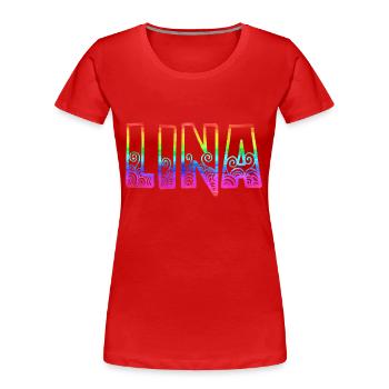 arc-en-ciel lina rs - T-shirt bio Premium Femme - rouge - Devant - Mia (176cm)