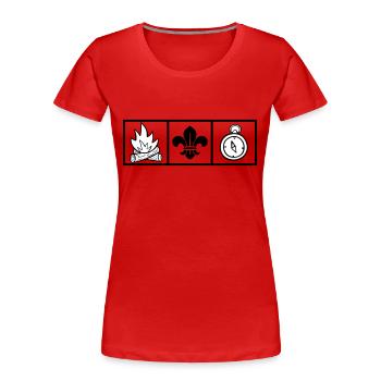 Pfadfinder / Pfadfinder - Frauen Premium Bio T-Shirt - Rot - Vorne - Mia (176cm)
