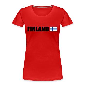 Finnland - Frauen Premium Bio T-Shirt - Rot - Vorne - Mia (176cm)