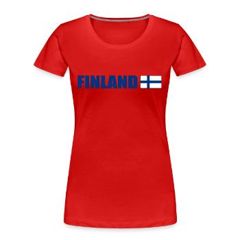 Finnland - Frauen Premium Bio T-Shirt - Rot - Vorne - Mia (176cm)