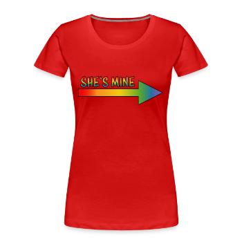 ELLE S MINE lesbienne LGBT LGBTQI queer - T-shirt bio Premium Femme - rouge - Devant - Mia (176cm)