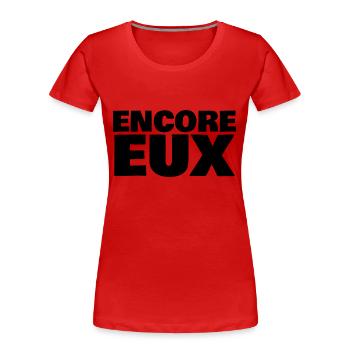 encore eux - T-shirt bio Premium Femme - rouge - Devant - Mia (176cm)
