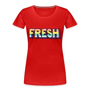 Fresh - Frauen Premium Bio T-Shirt - Rot - Vorne - Mia (176cm)