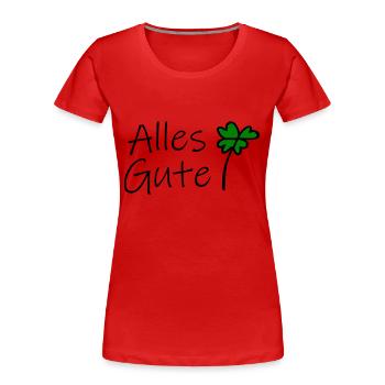 Alles Gute - Frauen Premium Bio T-Shirt - Rot - Vorne - Mia (176cm)
