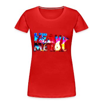 Heavy Metal Darkstyle Skull Rockmusik - Frauen Premium Bio T-Shirt - Rot - Vorne - Mia (176cm)