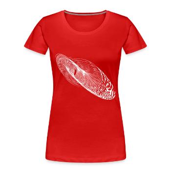 Abstrakte Schwingung Form Ellipse - Frauen Premium Bio T-Shirt - Rot - Vorne - Mia (176cm)