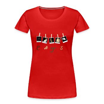 Cats - Frauen Premium Bio T-Shirt - Rot - Vorne - Mia (176cm)