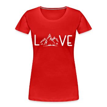 Randonnée « Mountain air » servus alpin sommet - T-shirt bio Premium Femme - rouge - Devant - Mia (176cm)