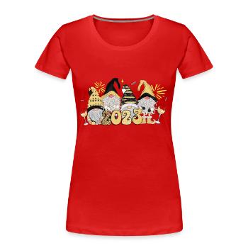 Happy New Year 2023 Gnome - Frauen Premium Bio T-Shirt - Rot - Vorne - Mia (176cm)