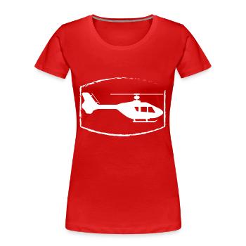 Helikopter - Hubschrauber - Rotorflugzeug - Frauen Premium Bio T-Shirt - Rot - Vorne - Mia (176cm)