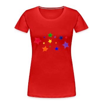 Sterne und Seifenblasen - Frauen Premium Bio T-Shirt - Rot - Vorne - Mia (176cm)