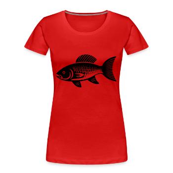 Kleiner Karpfenfisch - Frauen Premium Bio T-Shirt - Rot - Vorne - Mia (176cm)
